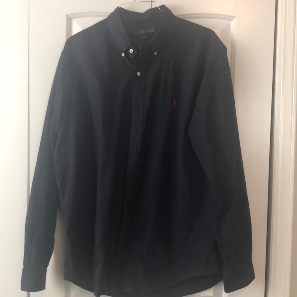 Mens Ralph Lauren button down long sleeve shirt XXL Navy